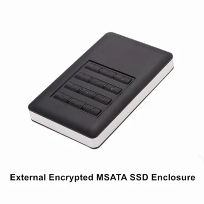 External USB3.0 Encrypted Mobile Solid State Disk Enclosure Case For MSATA SSD