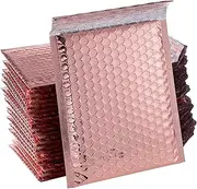 50pcs Bubble Mailers 6 x 8 Inches Rose Gold Poly Mailers Waterproof Self Seal Shipping Bags, Cushioning Padded Envelopes for Business Shipping Packaging Mailing (50pcs, Rose Gold)