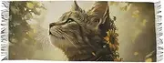 [AIXIWAWA] Women's Pashminas Scarf Sunflower Cat Print, Shawls Wrap Lightwight with Tassel for Evening Dress Dinner Party, Multicolor