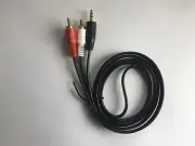 3.5 mm car DVD GPS Stereo Male to RCA Red Black Audio Adapter Cable Aux In 1.5M