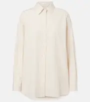 [The Row] The Row Caster striped cotton poplin shirt AU 14 beige
