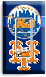 NEW YORK METS BASEBALL TEAM SINGLE GFCI LIGHT SWITCH WALL PLATE COVER BOYS ROOM