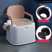 Practical Convenient Camping Toilet Lightweight and Portable Camping Toilet with Toilet Paper Holder for Camping and Caravan Picnics by The Pool (Color : Plus Cushion, Size : 2)