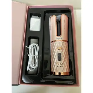 Fujitek 富士電通 無線充電自動捲髮棒FTB-C51粉色(無線捲髮 /USB充電/旅遊出國方便)