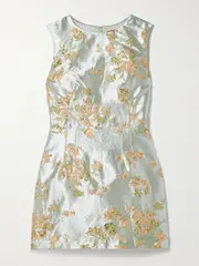[STAUD] STAUD - Garden Metallic Brocade Mini Dress - US4 US 4 Metallic