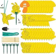 48 Pack Gnat Traps for House Indoor, Fruit Fly Traps for Indoors Sticky Traps House Plant Gnat Killer, Fungus Gnat Thrips Flies Plant Sticky Bug Traps