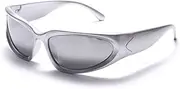 [DUPER] Sunglasses Womens Y2k Glasses- Wrap Around Sunglasses For Womens, Trendy Sunglasses Men Mob Wife Rectangle Sunglasses