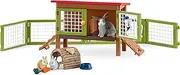 Schleich Farm World, Farm Animal Gifts for Kids, Rabbit Hutch Playset with Rabbit Toy Figurines and Hutch 8-Piece Set