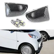 OEM-Spec Dark Clear Lens Side Marker Lamps w/ White LED Bulbs For 2007-15 Smart (for: Smart)