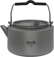 Kuvik's Titanium Kettle 1.0L (33.8 oz) - Ultralight and Compact Kettle for Backpacking, Camping, and Home