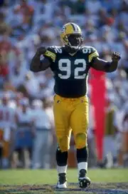 Defensive end Reggie White Green Bay Packers during the Packers- 1996 Old Photo