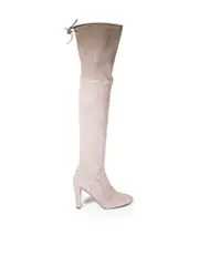 Grey Suede Over The Knee Boots