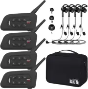 4pcs Full Duplex Football Referee Bluetooth Headset Intercom Talk At Same Time