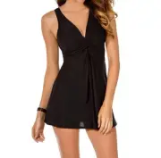 Miraclesuit marais knot front swimdress Black