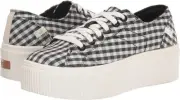 Dr. Scholls FUNDAY Women's Platform Sneakers 6.5 Black White Plaid New