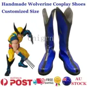 X-Men Deadpool 3 Wolverine Cosplay Shoes Boots Customized Size Blue Boots Props