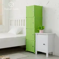 在飛比找博客來優惠-【藤立方】組合4格收納置物櫃(4門板+調整腳墊)-DIY 綠