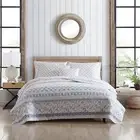Stone Cottage- Queen Quilt Set, Cotton Reversible Block Print Bedding, All Se...