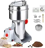Zertylre Grain Mill Grinder Electric 1000g Commercial Spice Grinder 3800W High Power Spice Mill Stainless Steel Pulverizer Dry Grinder Grinding Machine for Household/Resturant/Hotel (1000g)