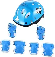 KICHOUSE Complete Boys and Girls Protective Gear Kit 7pc Cycling Helmet Set Head Guard Safe for Bike Scooter and Roller-Skating for Children's Day