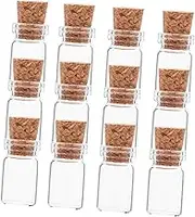 GLEAVI 12Pcs Mini Glass Wishing Bottles with Cork Lids Vials for DIY Crafts Decorative Message Bottle Small Storage Jars for Candies and Keepsakes