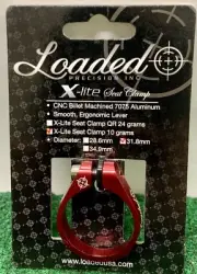 Loaded X-Lite 31.8 Red Aluminum Seat Clamp Collar Ti Bolt 10 grams Bolt On
