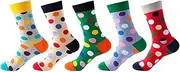 [Generic] Cotton Big Girl Socks Novelty Colorful Funky Fancy Funny Casual Socks for Mother Mismatch Socks for Boys