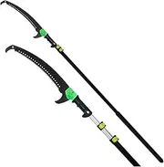 Telescopic Branch Saw Set with Curved Professional Tree Saw with Hook Ideal As Pruner with Telescopic Handle Up to Max 20FT Height Saw with Telescopic Saw Manual Garden Cut Saw,6M