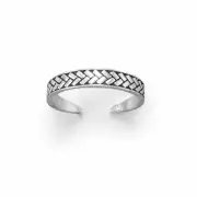 Sterling Silver Wheat Design Oxidized Toe Ring