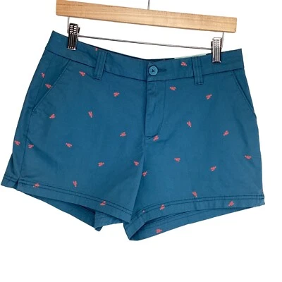 Magellan Outdoors Womens Shorts Size 6 Happy CAmpers Chino NWT Lobster print