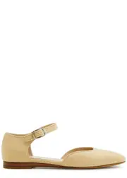 LE Monde Beryl Mary Jane Linen-canvas Flats - Natural - 36 (IT36 / UK3) 36 (IT36 / UK3)