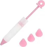NOLITOY 1 Set Chocolate Piping Pen Cake Food Piping Pen with Tips Nozzle Cream Baking Tools for Desserts Write Drawing Chocolate and Jam Decorating Silicone Cookie Kit Pink Silica Gel