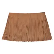 2 Yards 8 Inch Faux PU Leather Fringe Trim Tassel Fringe for Sewing, Brown
