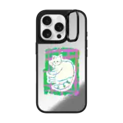 iPhone 16 Pro Mirror Ring Stand Case MagSafe Compatible Never leave your cat and the blanket by Albee Yau