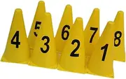 Zxpjkyu Soccer Cones, 8pcs, Sports Training Cones, Numbered Field Markers, Soccer Training Marker Supplies, Cones