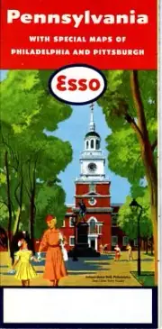 1956 Esso Road Map: Pennsylvania NOS