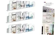 3 Pack Magazine Holder Brochure Holder Wall Mount,Hanging Bookshelf Magazine