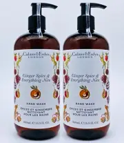 2 Crabtree Evelyn GINGER SPICE EVERYTHING NICE Liquid Hand Soap Wash 16.9 oz