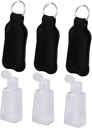 Healeved 6pcs Refillable Hand Bottle Cover Protective Storage for Travel Includes Black Bottles Black Covers Convenient Lightweight Containers for Perfume Hand and More