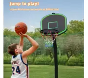 SEGMART 10ft Trampoline for Kids with Basketball Hoop and Enclosure Net/Ladder,B