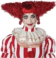 Dark Red Creepy Clown Wig Standard