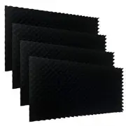 4PACK 48 "X 24 "X 2" Black Acoustic Panels Studio Soundproofing Foam Wedge Ti...