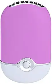 ThreeH USB Fan Silent Mini Air Conditioner Travel Handheld USB Rechargeable Fan Air Purifier Humidifier Cooling Fan F015,Purple