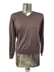 M&S School Jumper Pullover Size 10-11 Years Brown Unisex V-Neck Top NEW RRP £15