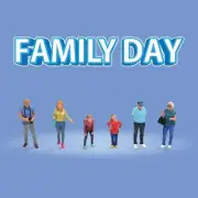 American Diorama 1/64 Family Day Figure Set For Diecast Scale Model Car# AD-2410