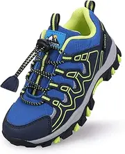 [UOVO] Boys Shoes Boys Sneakers Boys Tennis Running Shoes Waterproof Hiking Shoes Kids Athletic Outdoor Sneakers Slip Resistant(Little/Big Boys), Blue/Yellow956, 3.5 Big Kid