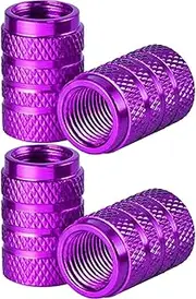 Haedot 4PCS Alloy Tyre Valve Caps, Car Cap, Universal Stem Dust Covers for SUV, Cars, Bike, Motorcycles, Trucks, Heavy-Duty, Airtight Seal, Screw-On, Easy to Operation(Purple), (HDUK_006)