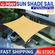 Sun Shade Sail 160GSM 420D HDPE Oxford Rectangle Triangle Heavy Duty Shade Cloth