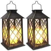 SHYMERY Solar Lantern,Outdoor Garden Hanging Lanterns,2 Pack 14 Inch Lasts 3X...
