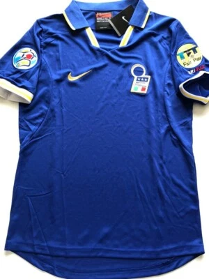 Italy 1996 Euro Home Shirt Retro Football Jersey Azzurri Size S
